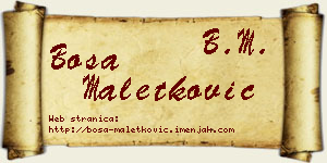 Bosa Maletković vizit kartica